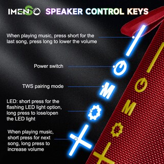 Foto 7 | Altavoz Bluetooth Imenso Outdoor Portable Azul - Venta Internacional.