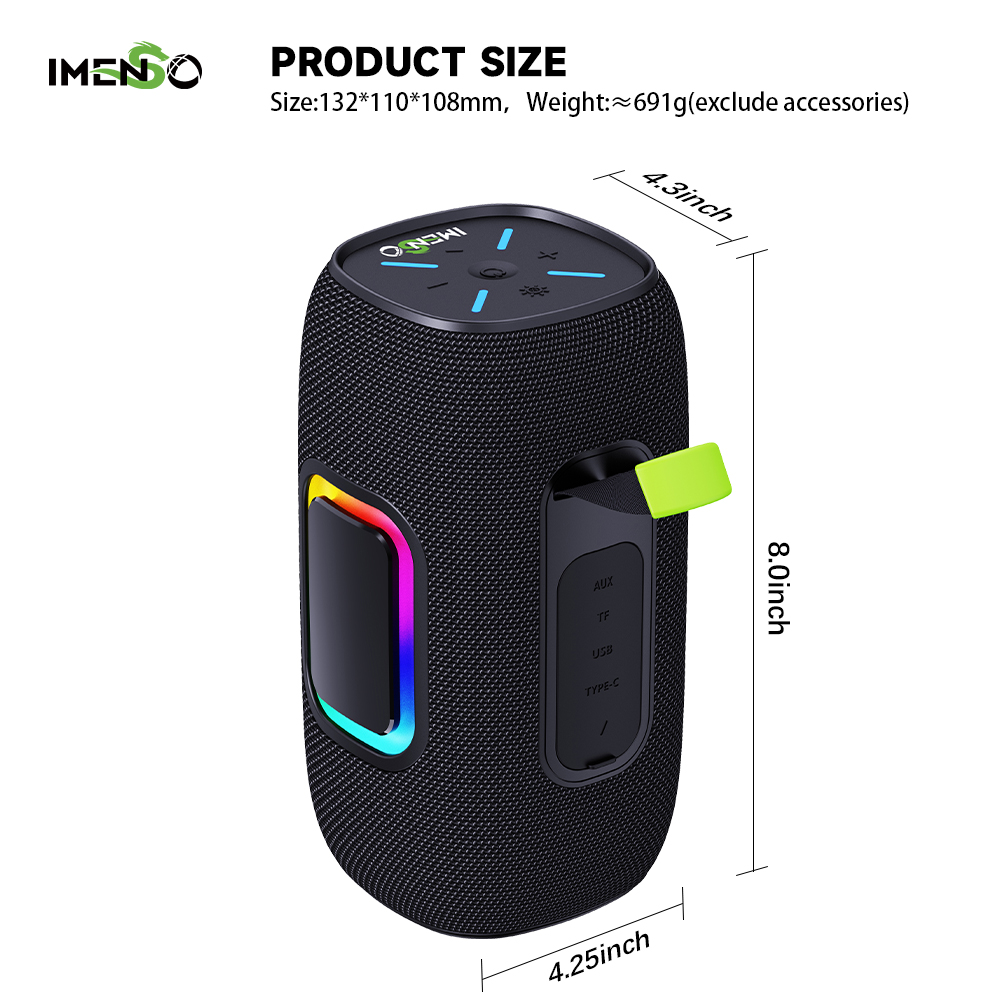 Foto 4 pulgar | Altavoz Bluetooth Imenso Portable Loud V5.3, Blanco - Venta Internacional.