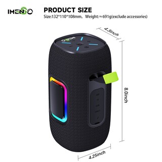 Foto 3 | Altavoz Bluetooth Imenso Portable Loud V5.3, Blanco - Venta Internacional.