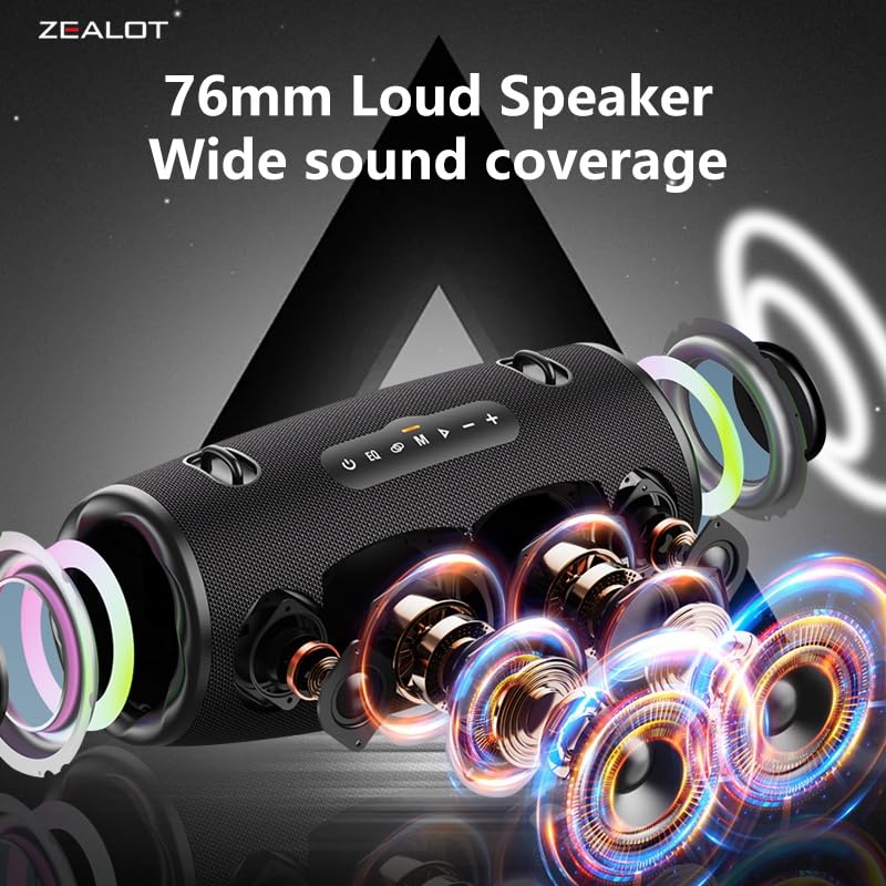 Foto 6 pulgar | Altavoz Bluetooth Zealot S87 De 80 W Con Graves Profundos Ipx6 Negro - Venta Internacional.
