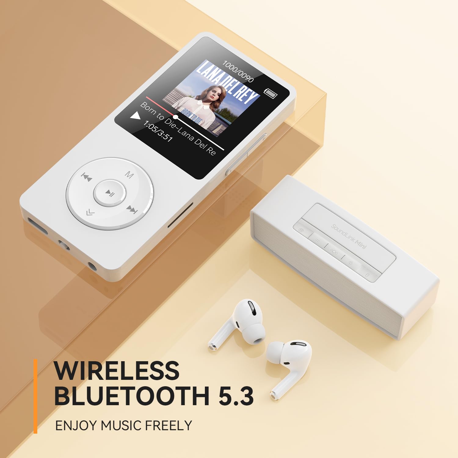 Foto 3 pulgar | Reproductor Mp3 Agptek A02 Bluetooth 5.3 1.8 Pulgadas 64gb Blanco - Venta Internacional.