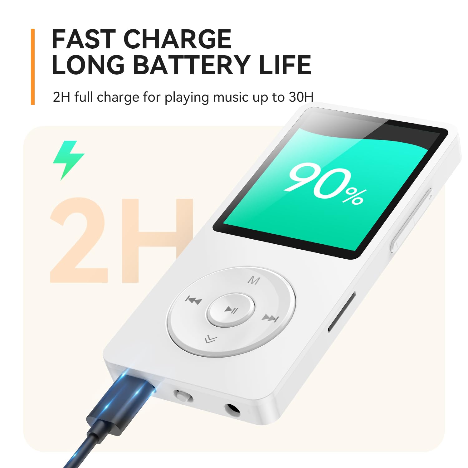 Foto 6 | Reproductor Mp3 Agptek A02 Bluetooth 5.3 1.8 Pulgadas 64gb Blanco - Venta Internacional.