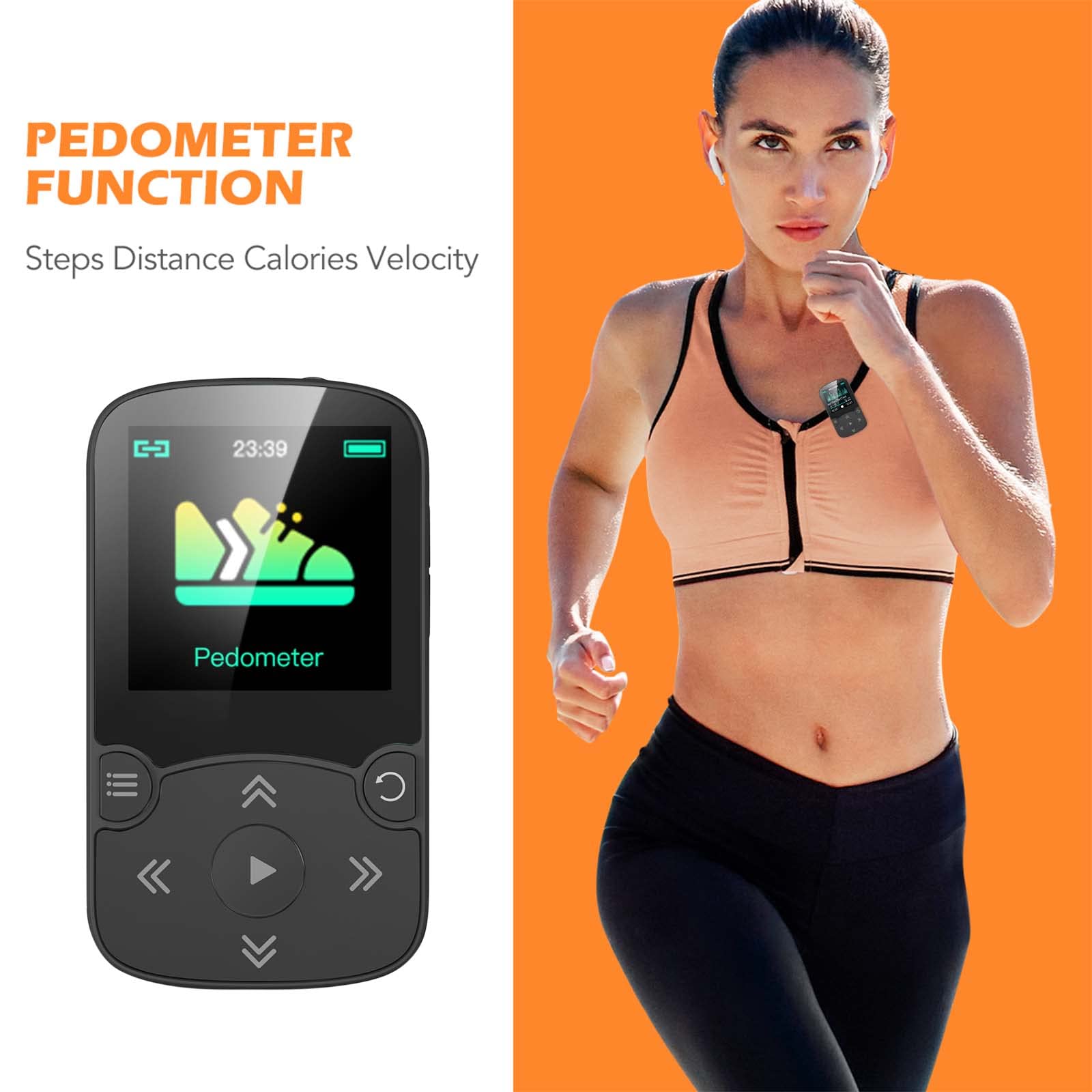 Foto 7 pulgar | Reproductor Mp3 Agptek A65 64gb Con Clip Bluetooth 5.3 Negro - Venta Internacional.