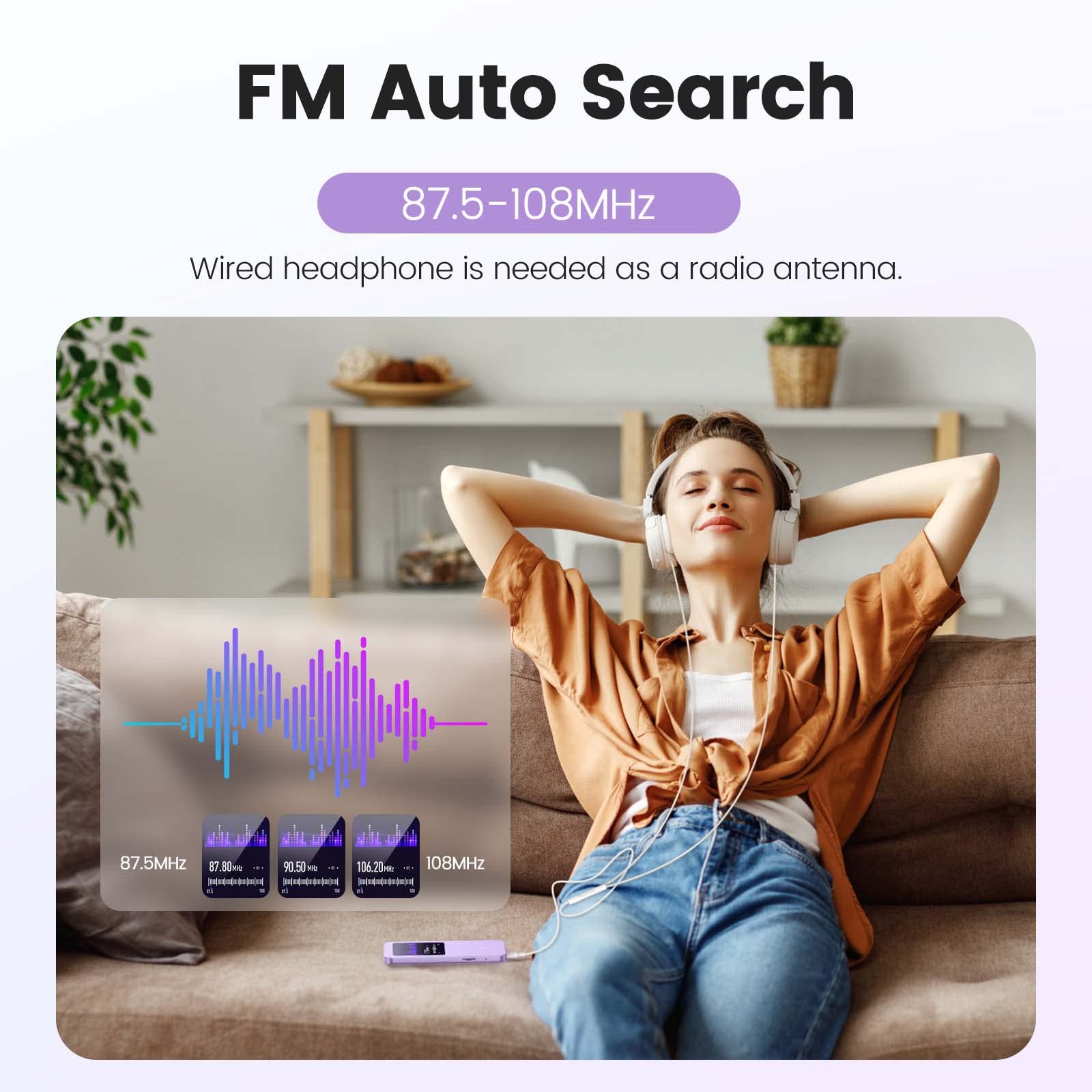Foto 7 pulgar | Reproductor Mp3 Agptek A09x 32gb Bluetooth 5.3 Con Altavoz Morado - Venta Internacional.