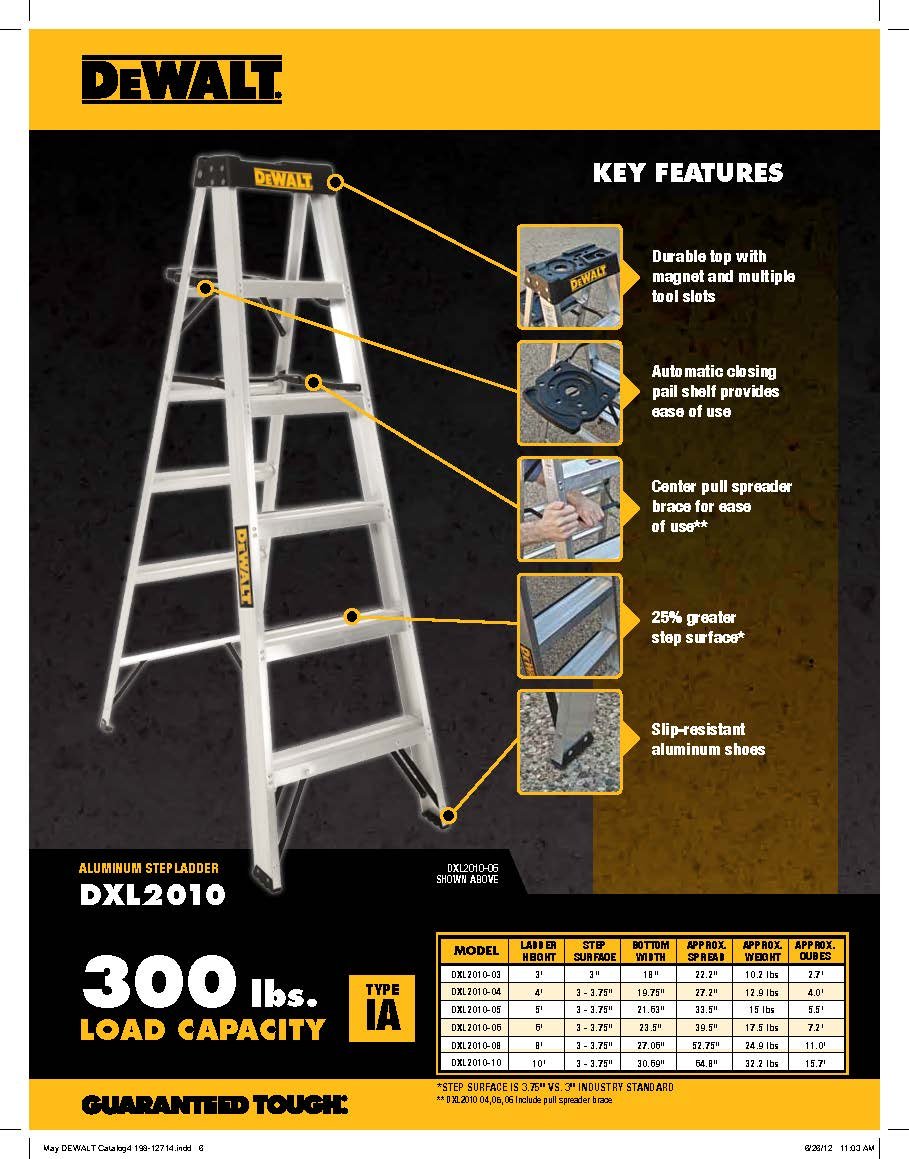 Foto 4 pulgar | Escalera Dewalt Dxl2010-03 De 3 Pies Con Capacidad Para 300 Libras, Color Plateado - Venta Internacional.