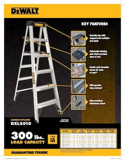 Foto 3 | Escalera Dewalt Dxl2010-03 De 3 Pies Con Capacidad Para 300 Libras, Color Plateado - Venta Internacional.