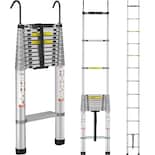 Escalera Telescópica Vevor, 15 Pies, Aluminio, Plegable, 180 Kg - Venta Internacional.