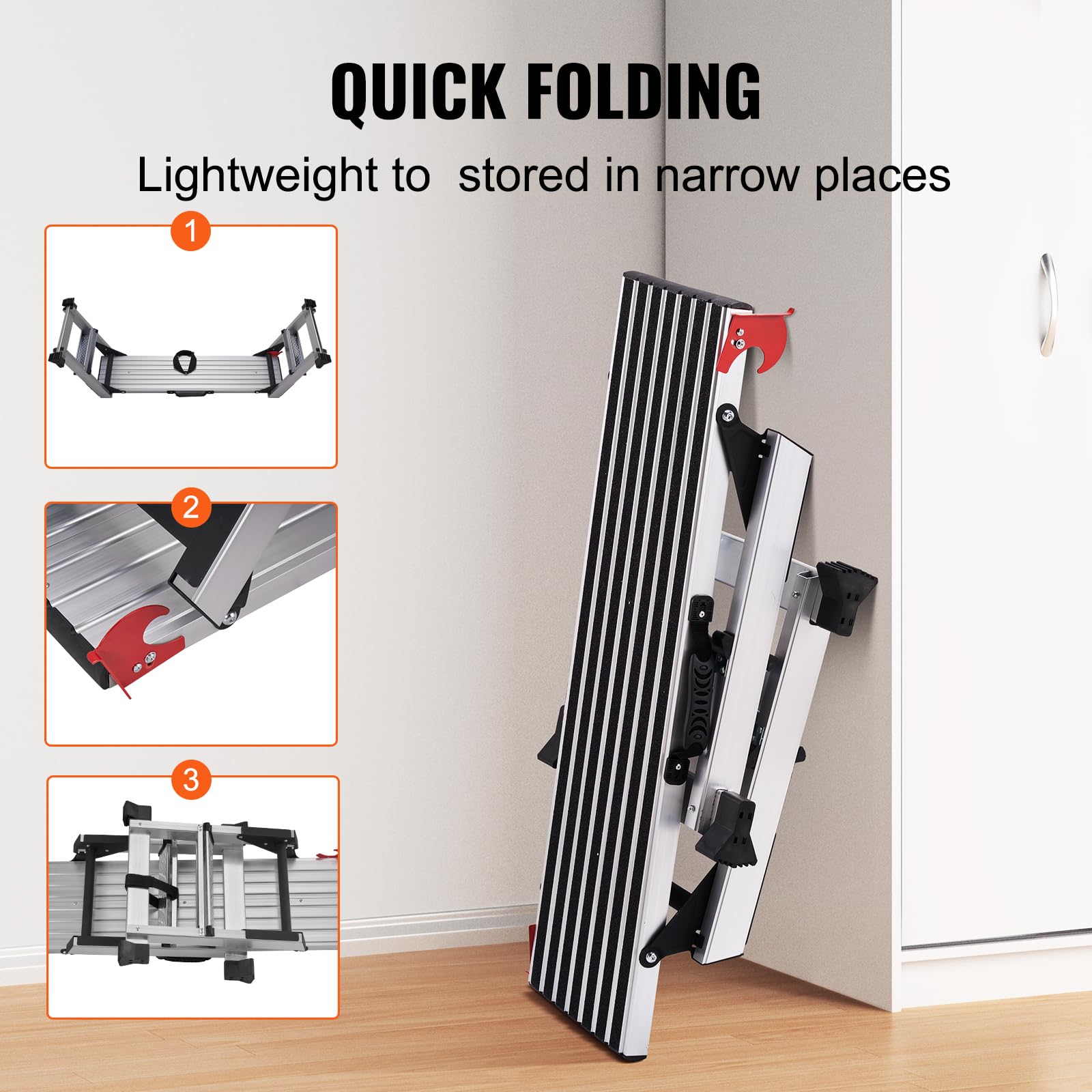 Foto 4 pulgar | Taburete Plegable Vevor Para Paneles De Yeso De Aluminio, 300 Kg - Venta Internacional.