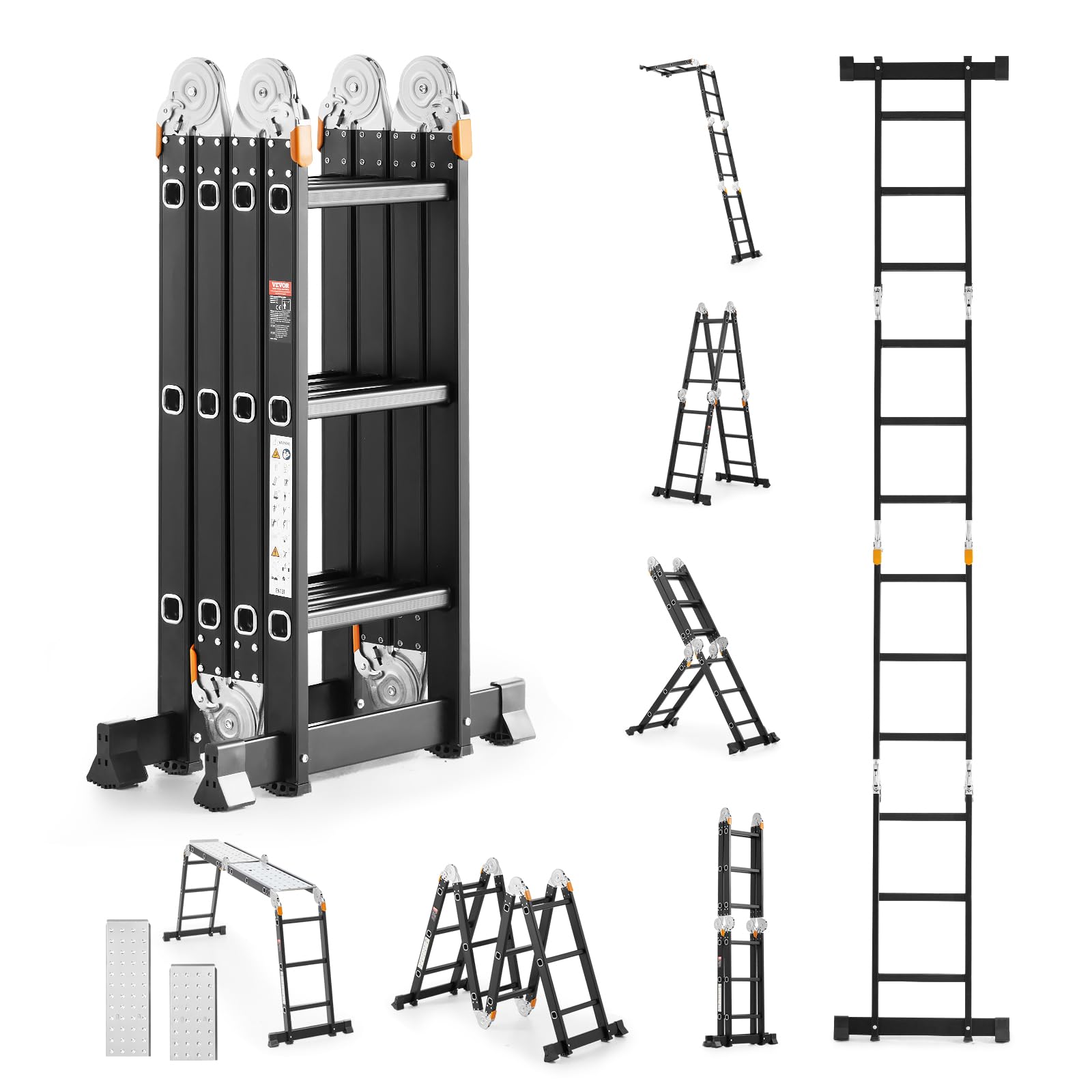Escalera Plegable Vevor 7 En 1, Escalón De Extensión De 12 Pies Y 150 Kg - Venta Internacional. $4,393
