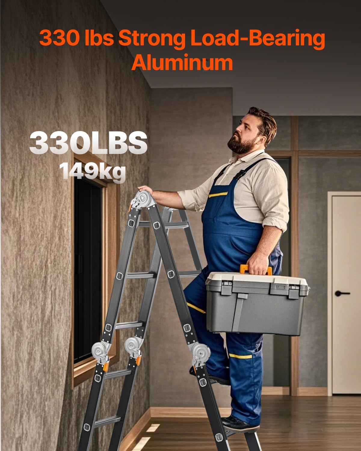 Foto 4 pulgar | Escalera Plegable Vevor 7 En 1, Escalón De Extensión De 12 Pies Y 150 Kg - Venta Internacional.
