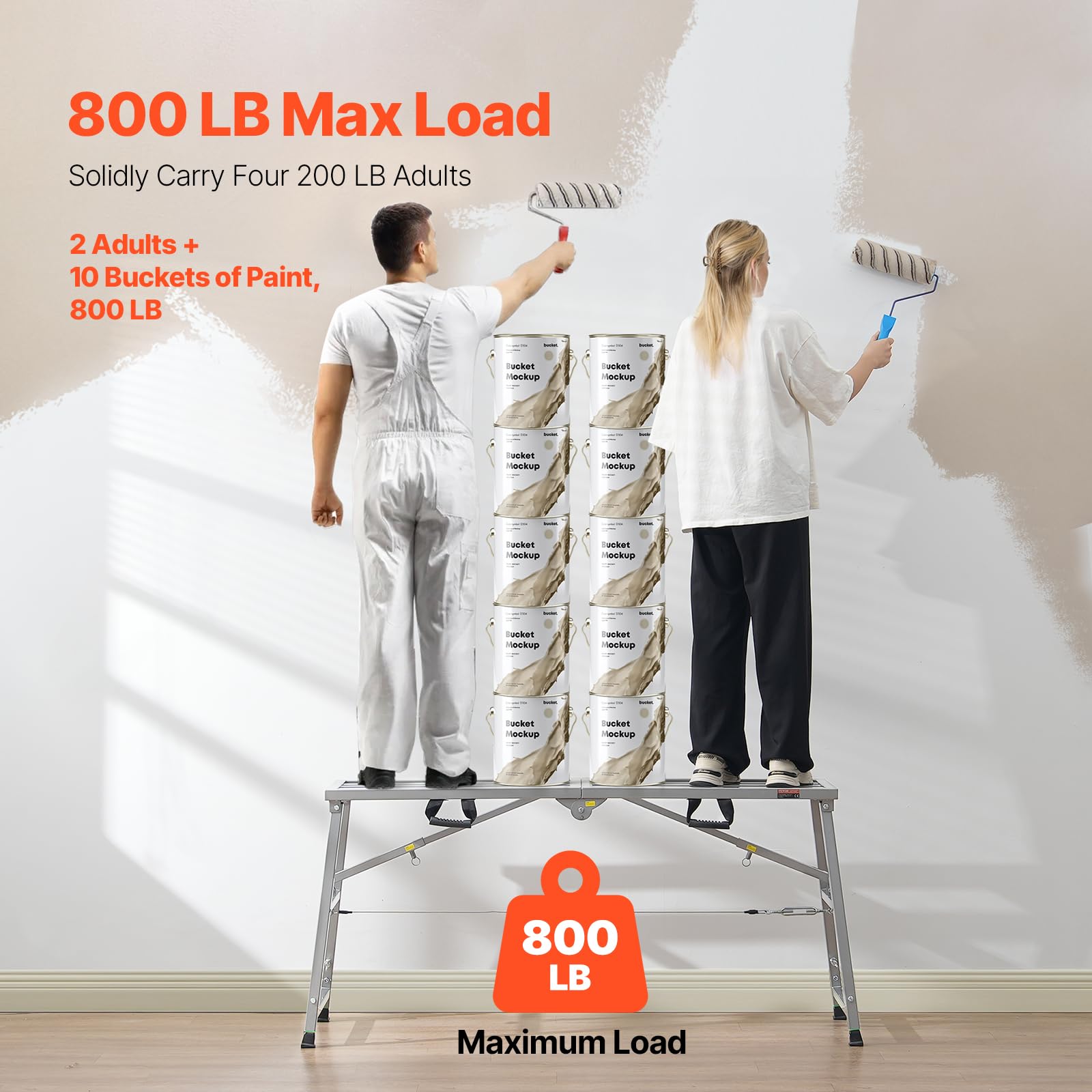 Foto 4 pulgar | Escalera Plegable De Acero Work Platform Vevor, 55 X 15 Cm, 360 Kg - Venta Internacional.