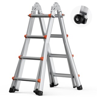 Foto 1 | Escalera Telescópica Con Marco Tipo A Vevor, 13 Pies, Compacta, Aluminio, 330 Libras - Venta Internacional.