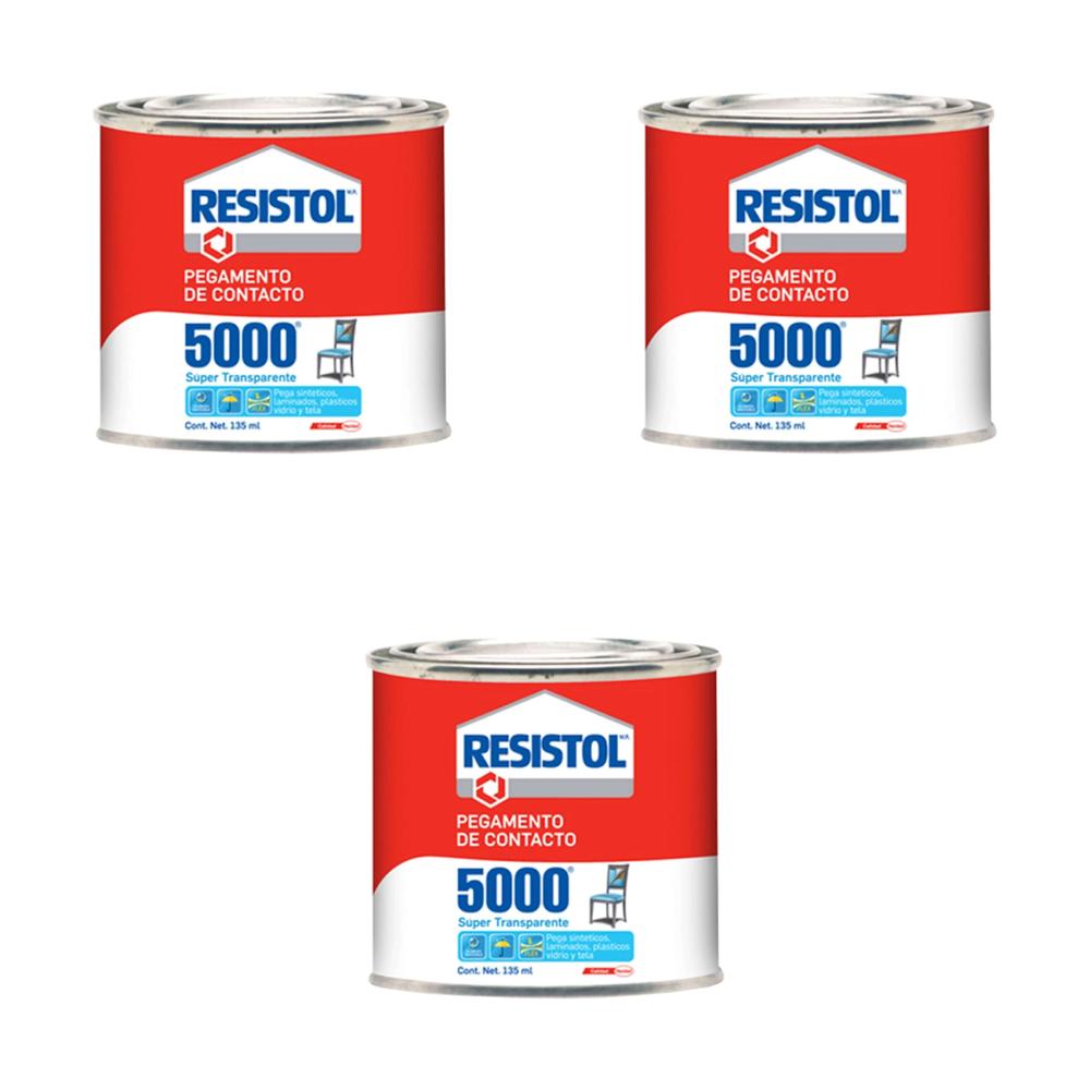 Foto 2 pulgar | Pack 3 Resistol 5000 Super Transparente 135ml