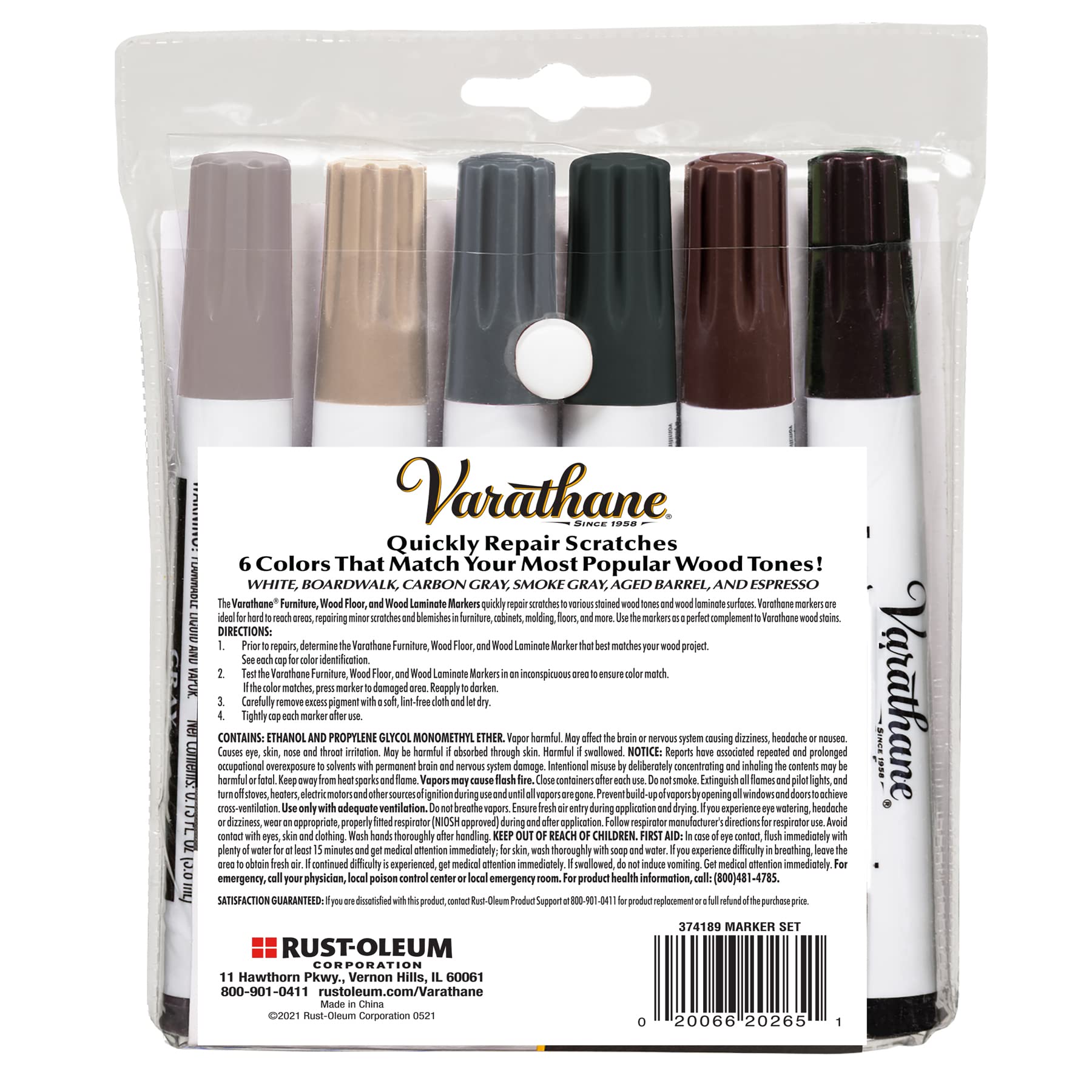Foto 4 pulgar | Kit De Rotuladores Para Reparar Manchas Para Madera Varathane 374189, Varios Colores - Venta Internacional.