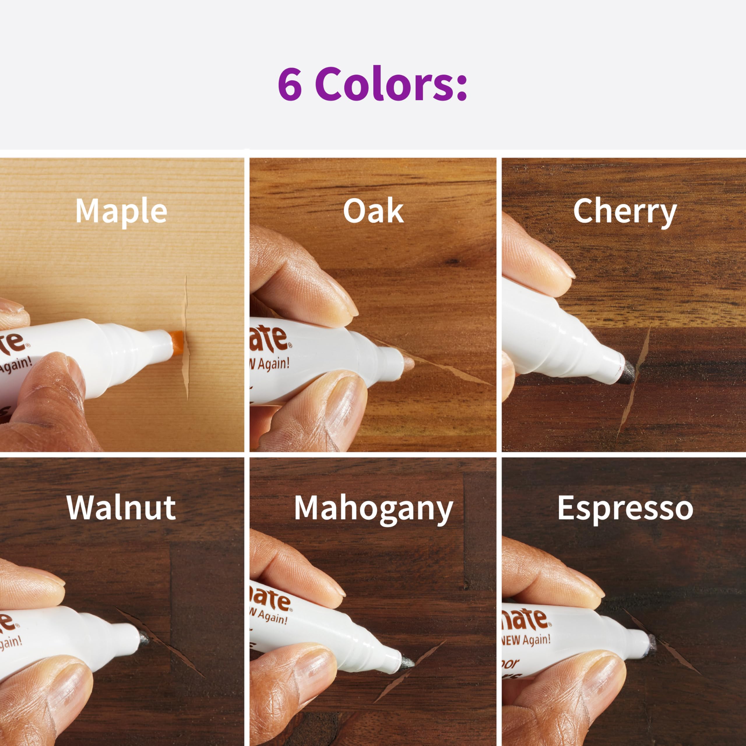 Foto 4 pulgar | Marcadores De Reparación De Muebles Y Pisos Rejuvenate  6 Colores  Paquete De 6 - Venta Internacional.