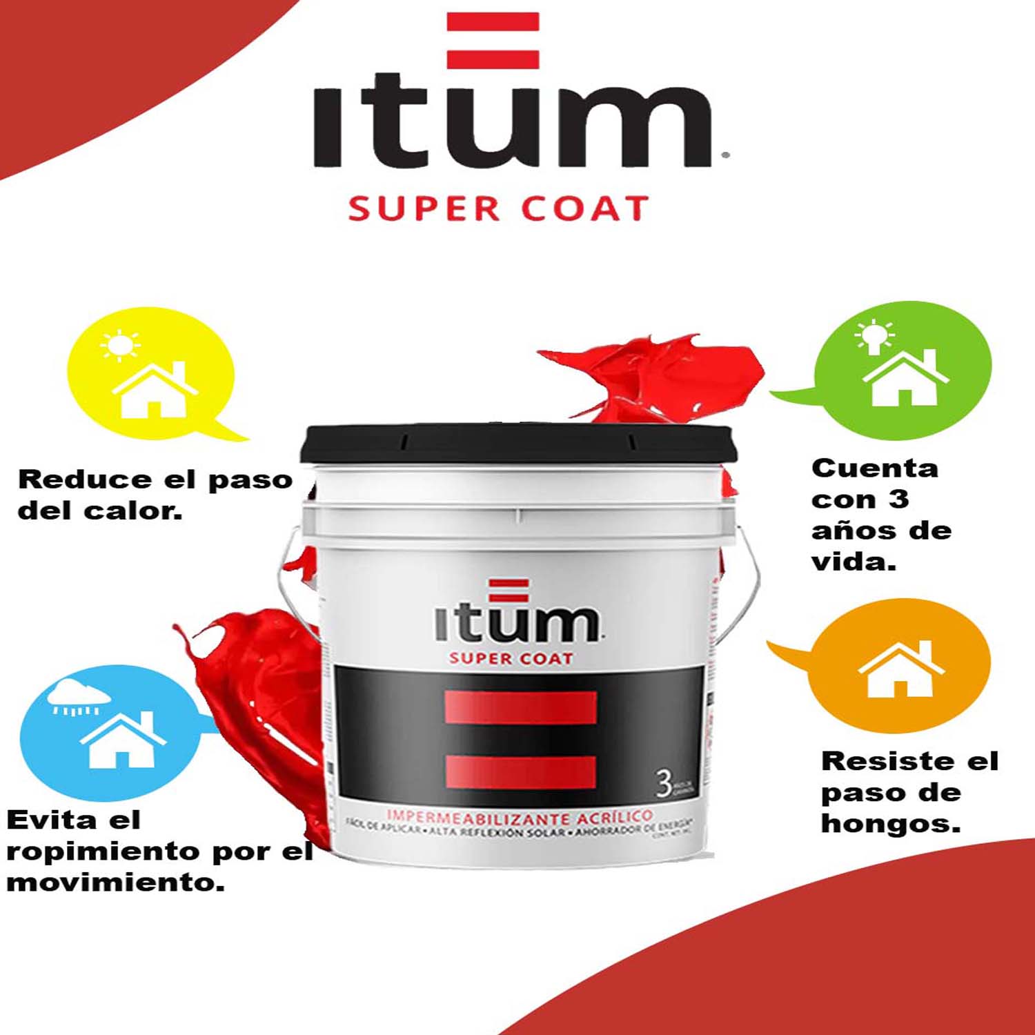 Foto 4 pulgar | Impermeabilizante Acrilico Itum Super Coat 3 Años 3.8 Lt