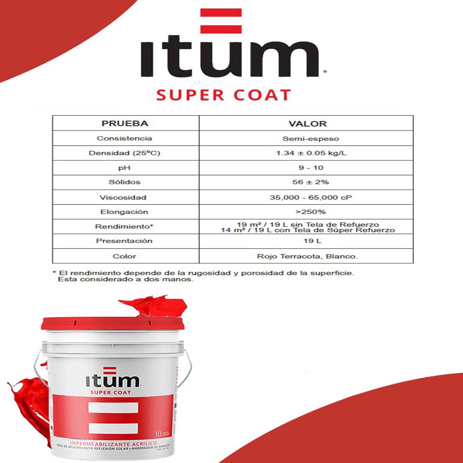 Foto 4 pulgar | Impermeabilizante Itum Super Coat Fibratado 10 Años Bote 19 Lt