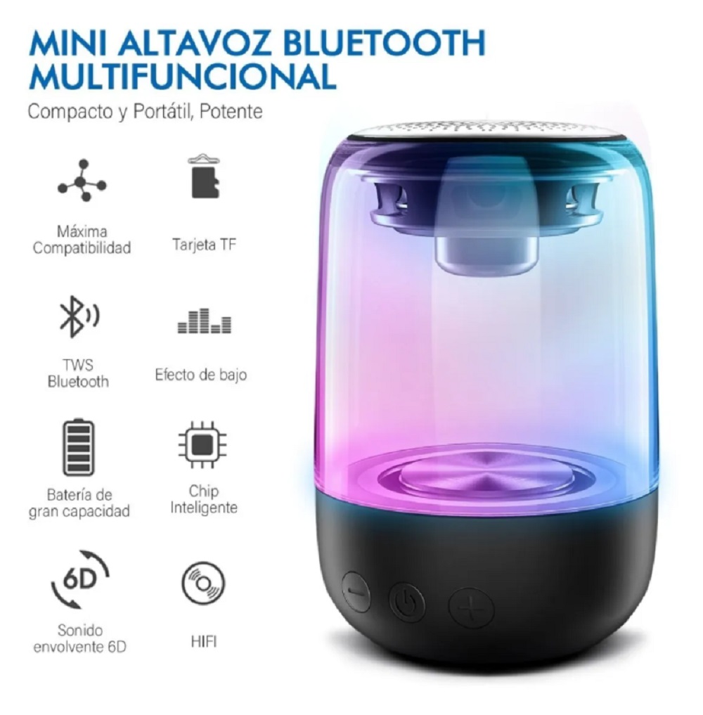 Foto 2 | Bocina Altavoz con Bluetooth 5.0 Portátil