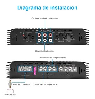 Foto 3 | Amplificador de Audio para Carro con 4 Canales 6800w Eo Safe Imports Esi-137 color Negro