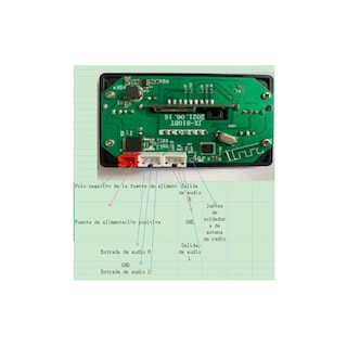 Foto 5 | Modulo Reproductor de Audio Bluetooth Mp3 Usb Aux Fm Microfono 5 voltios Negro