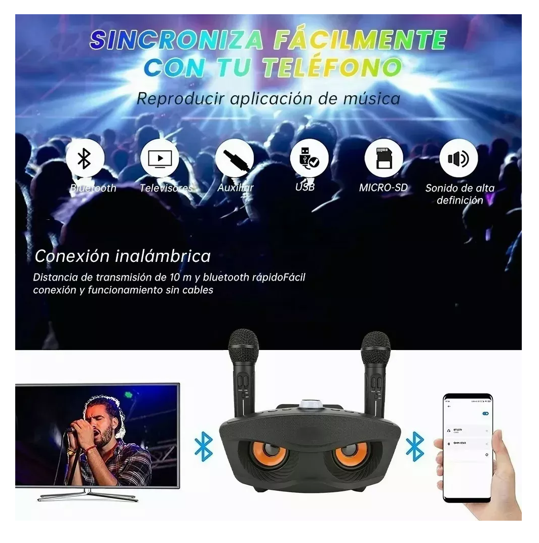 Foto 3 pulgar | Altavoz Inalámbrico Portátil con Micrófono de Karaoke Bluetooth