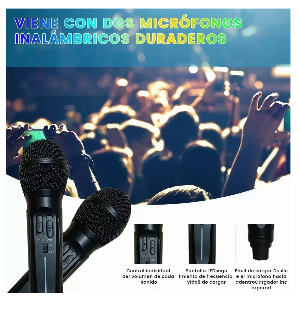 Foto 5 pulgar | Altavoz Inalámbrico Portátil con Micrófono de Karaoke Bluetooth