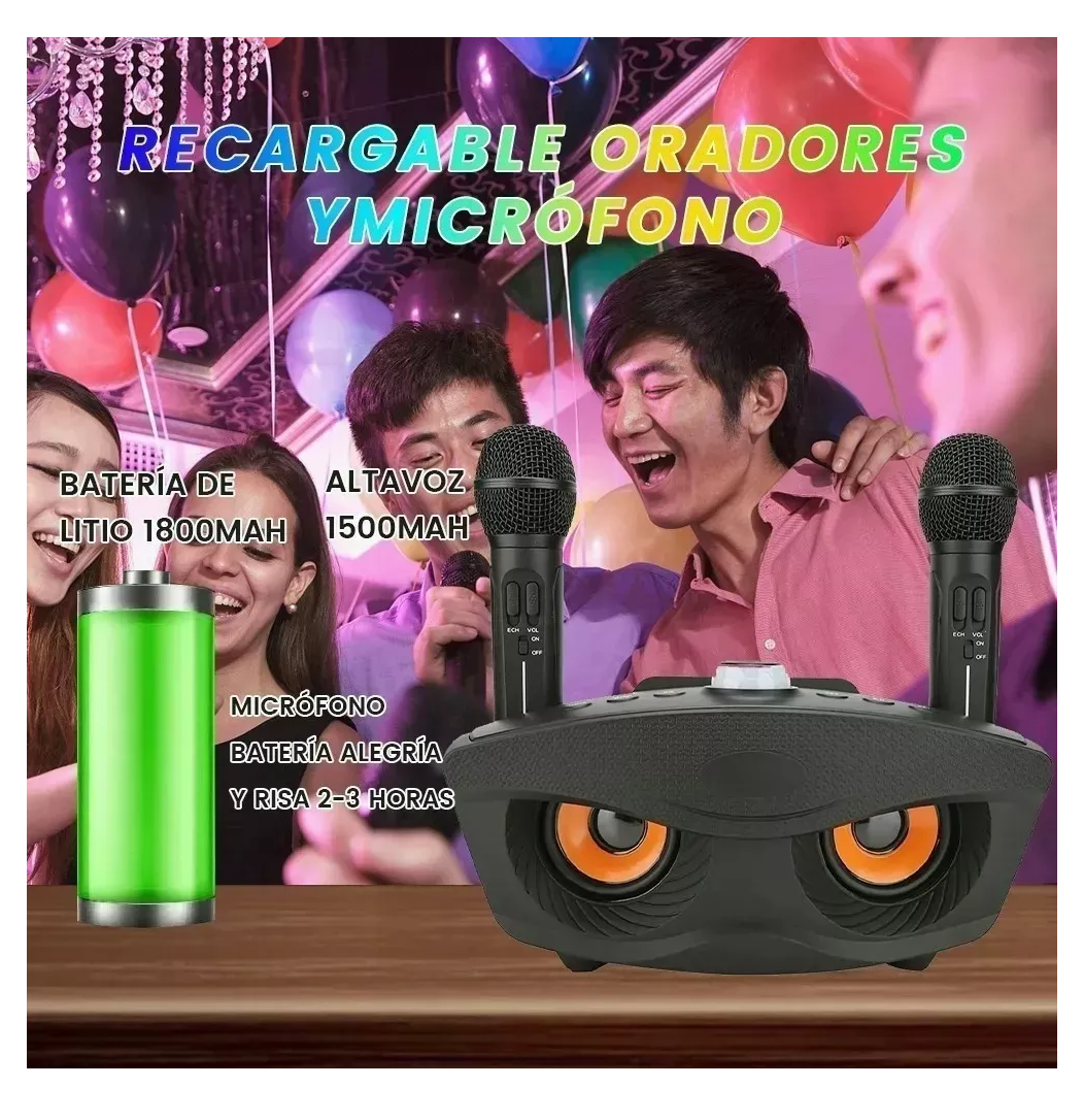 Foto 6 pulgar | Altavoz Inalámbrico Portátil con Micrófono de Karaoke Bluetooth