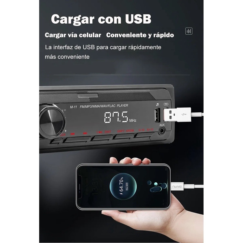 Foto 2 | Estéreo De Coche Fnbrli M-11 1 Din Con Mp3 Bluetooth 2 Usb