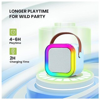 Foto 2 | Bocina Bluetooth 10w Karaoke Con 1 Micrófono Inalámbrico Usb Fm Aux Microsd