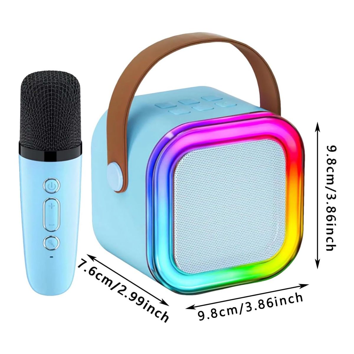 Foto 4 | Bocina Bluetooth 10w Karaoke Con 1 Micrófono Inalámbrico Usb Fm Aux Microsd