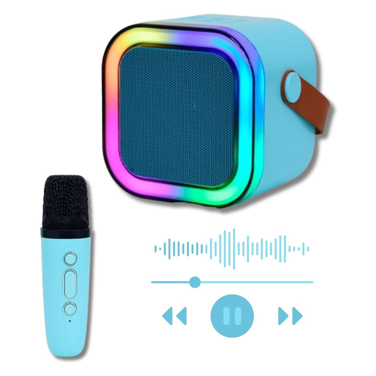 Foto 5 | Bocina Bluetooth 10w Karaoke Con 1 Micrófono Inalámbrico Usb Fm Aux Microsd