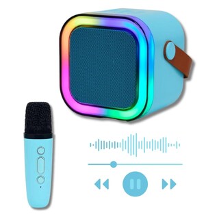Foto 5 | Bocina Bluetooth 10w Karaoke Con 1 Micrófono Inalámbrico Usb Fm Aux Microsd