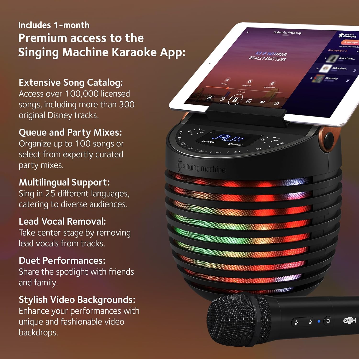 Foto 2 | Sistema De Karaoke Singcast One Con Micrófono Inalámbrico, Altavoz Bluetooth, Video Casting, Efectos De Eco.