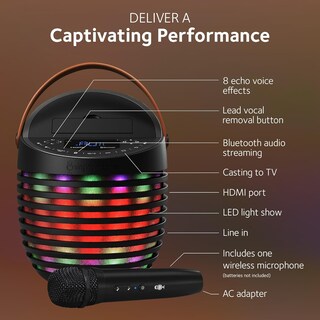 Foto 3 | Sistema De Karaoke Singcast One Con Micrófono Inalámbrico, Altavoz Bluetooth, Video Casting, Efectos De Eco.