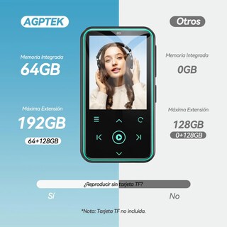 Foto 4 | Reproductor De Música 64gb Mp3 Con Botón Táctil Eo Safe Imports Esi-18641 Azul