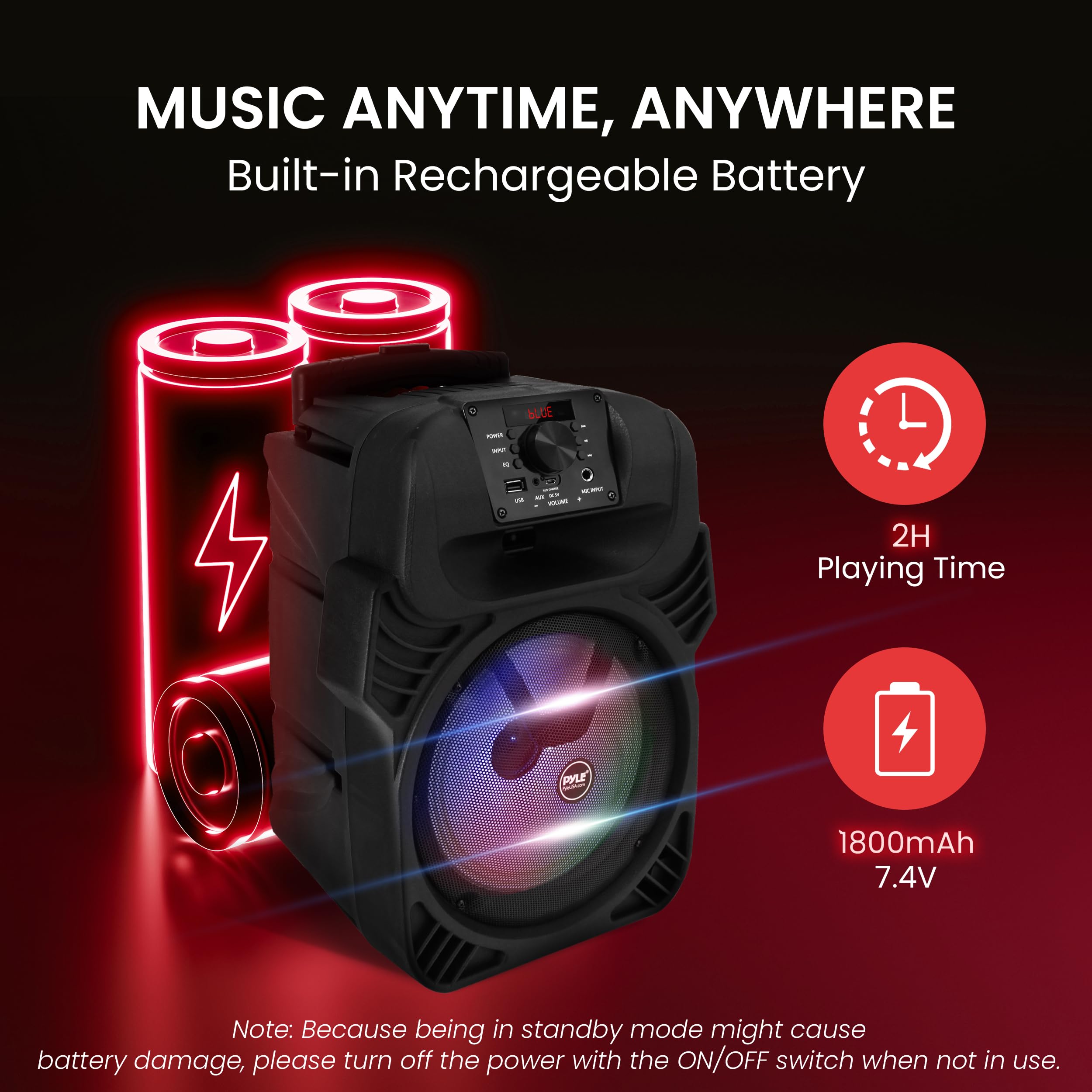 Foto 6 pulgar | Altavoz Pa Bluetooth Portátil Pyle Pphp844b 400w - Venta Internacional.
