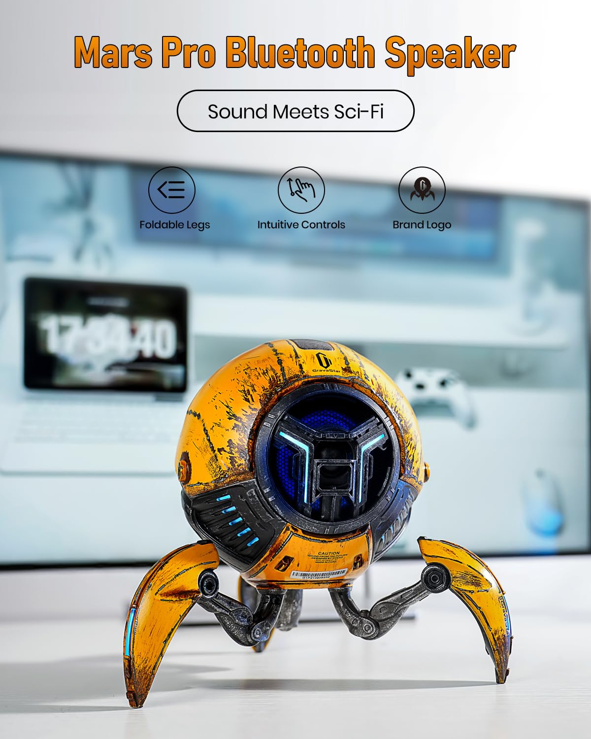 Foto 2 | Altavoz Bluetooth Portátil Gravastar Mars Pro Con 15 Horas De Reproducción - Venta Internacional.