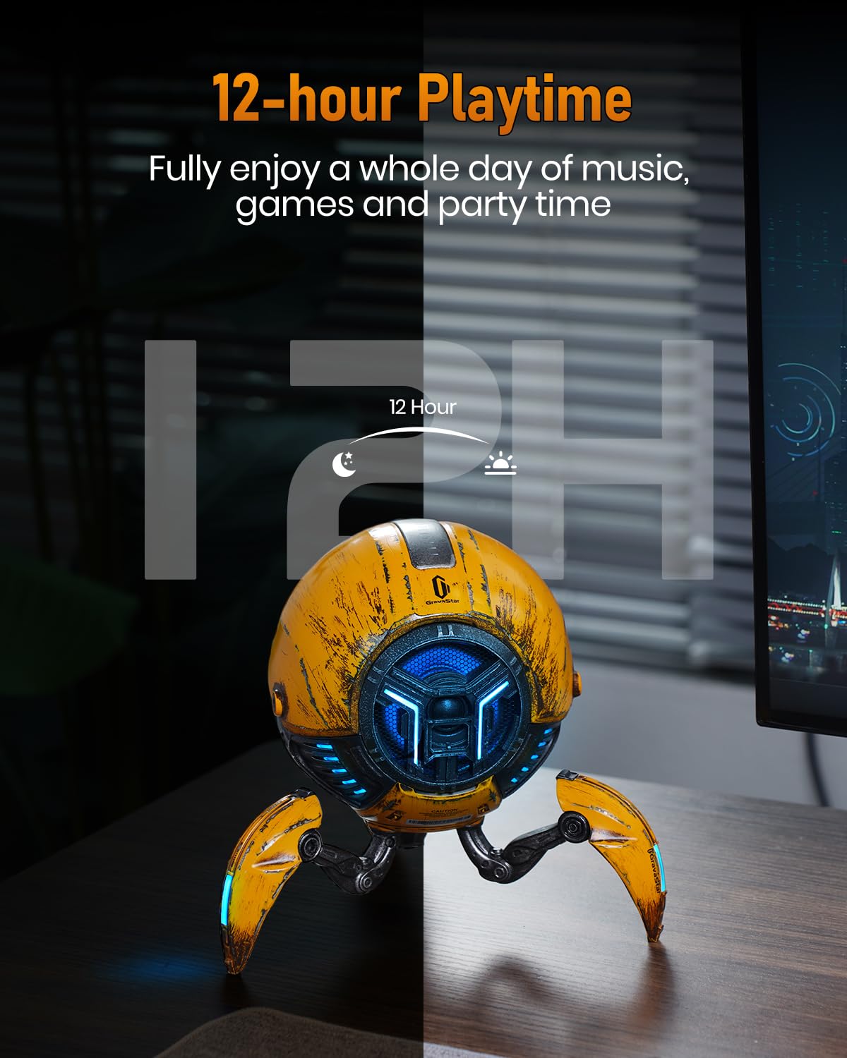 Foto 7 | Altavoz Bluetooth Portátil Gravastar Mars Pro Con 15 Horas De Reproducción - Venta Internacional.