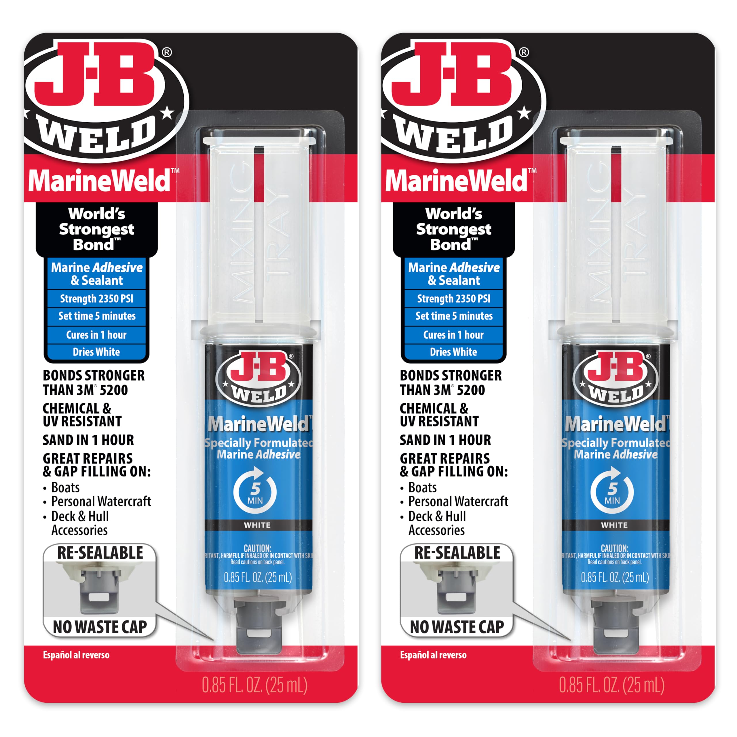 Foto 2 pulgar | Jeringa Adhesive J-b Weld Marineweld, 25 Ml, 2 Unidades, Color Blanco - Venta Internacional.