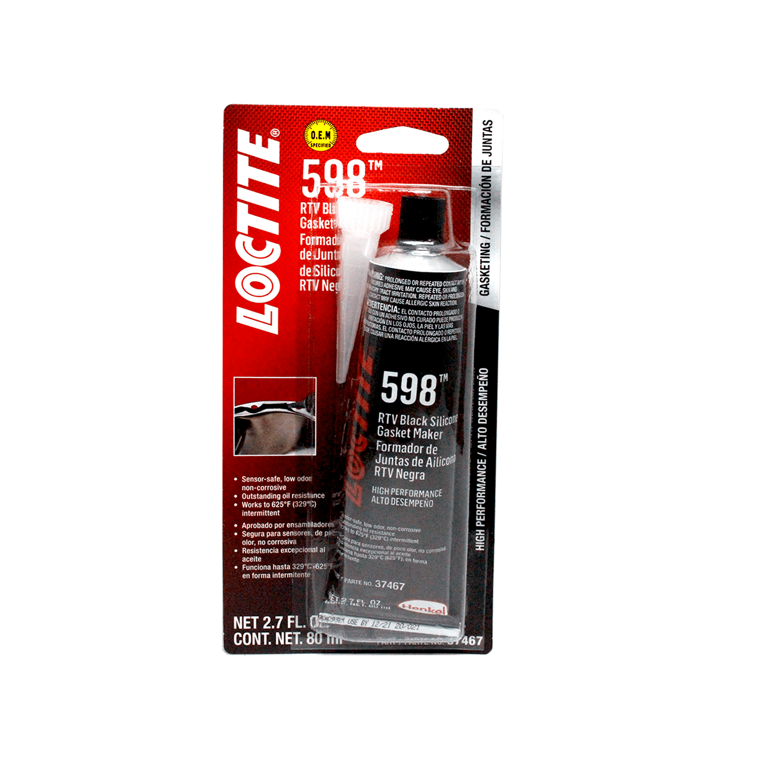 Foto 1 | Formador de Juntas Loctite QLC37467 color Negro 598TM Silicón RTV