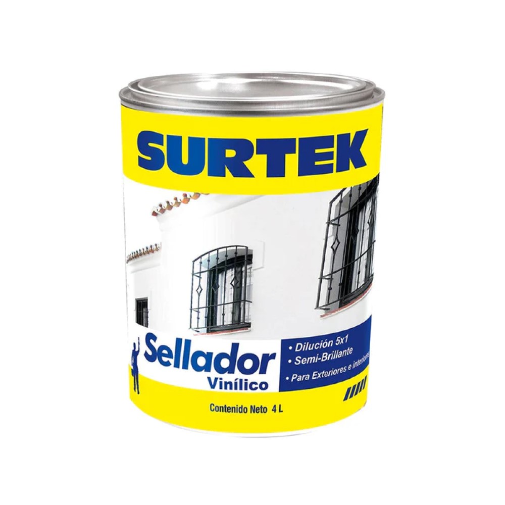 Foto 1 | Sellador Vinilico Surtek SV100 color Blanco con Acabado Semibrillante 4 L