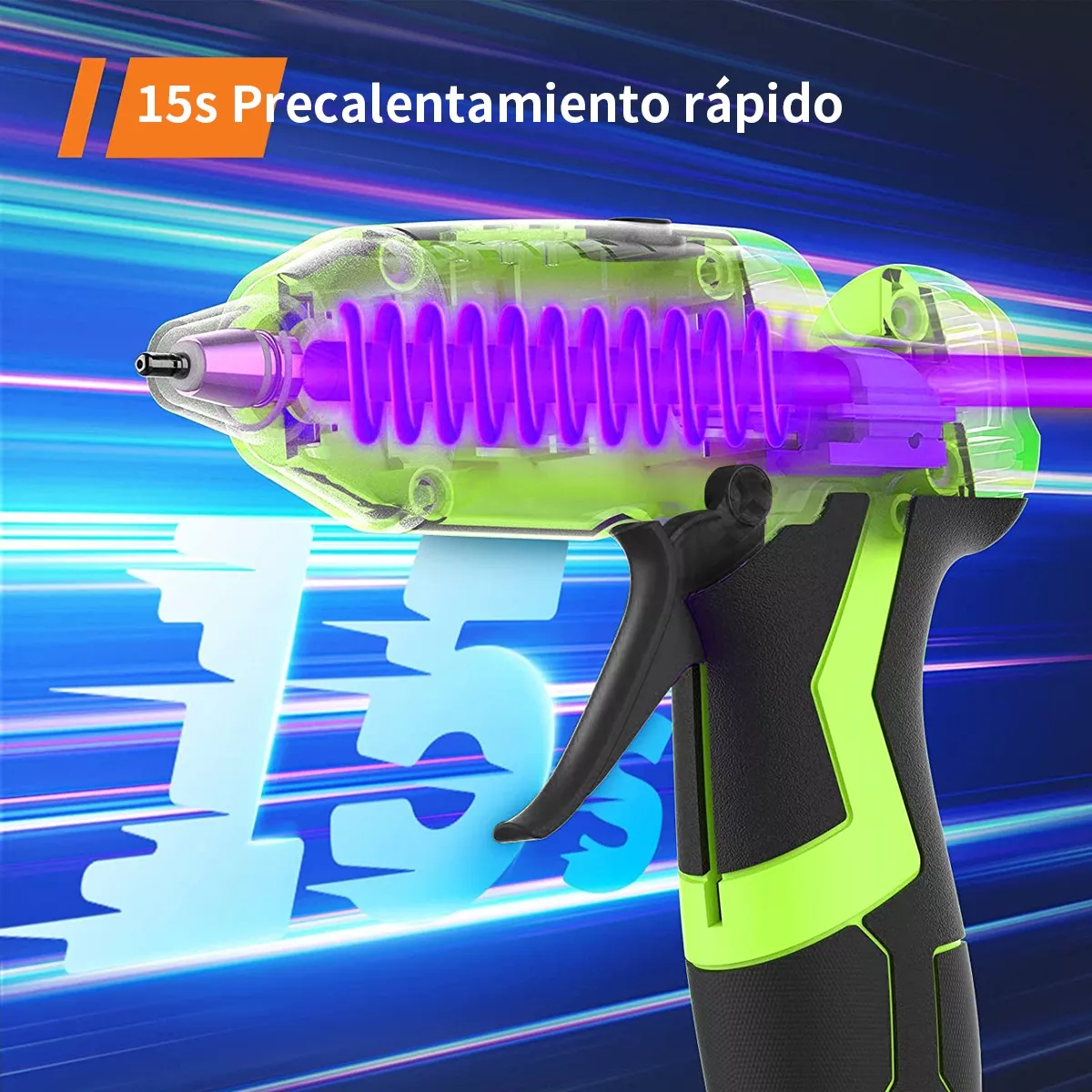 Foto 2 | Pistola de Silicón Eo Safe Imports Esi11305 Verde Inalámbrica