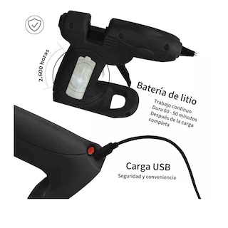 Foto 3 | Pistola Silicon Inalambtica Con Caliente Pegamento 10 Barras Eo Safe Imports Esi-12065 Negro