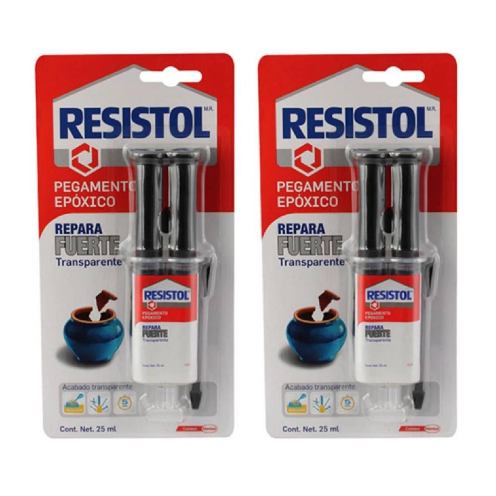 Foto 2 pulgar | Pack 2 Resistol Power Epoxy Transparente 25 Ml