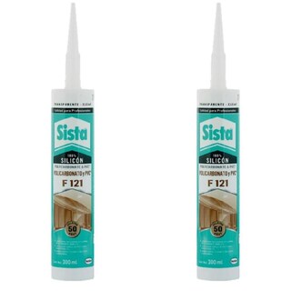 Foto 1 | Pack 2 Silicon F121 Policarbonato Y Pvc Transparente 300 Ml Sista