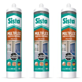 Foto 1 | Pack 3 Sellador Acrílico Multiflex Gris Puertas Ventanas