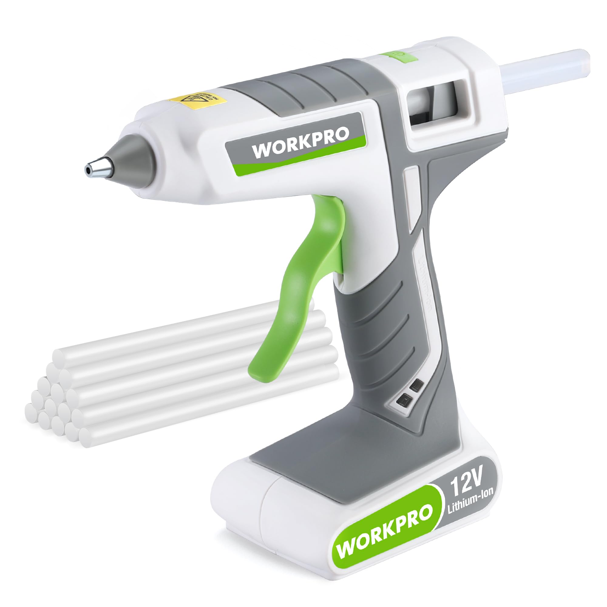 Foto 2 pulgar | Pistola De Pegamento Termofusible Inalámbrica Workpro 12 V Recargable Blanca - Venta Internacional.