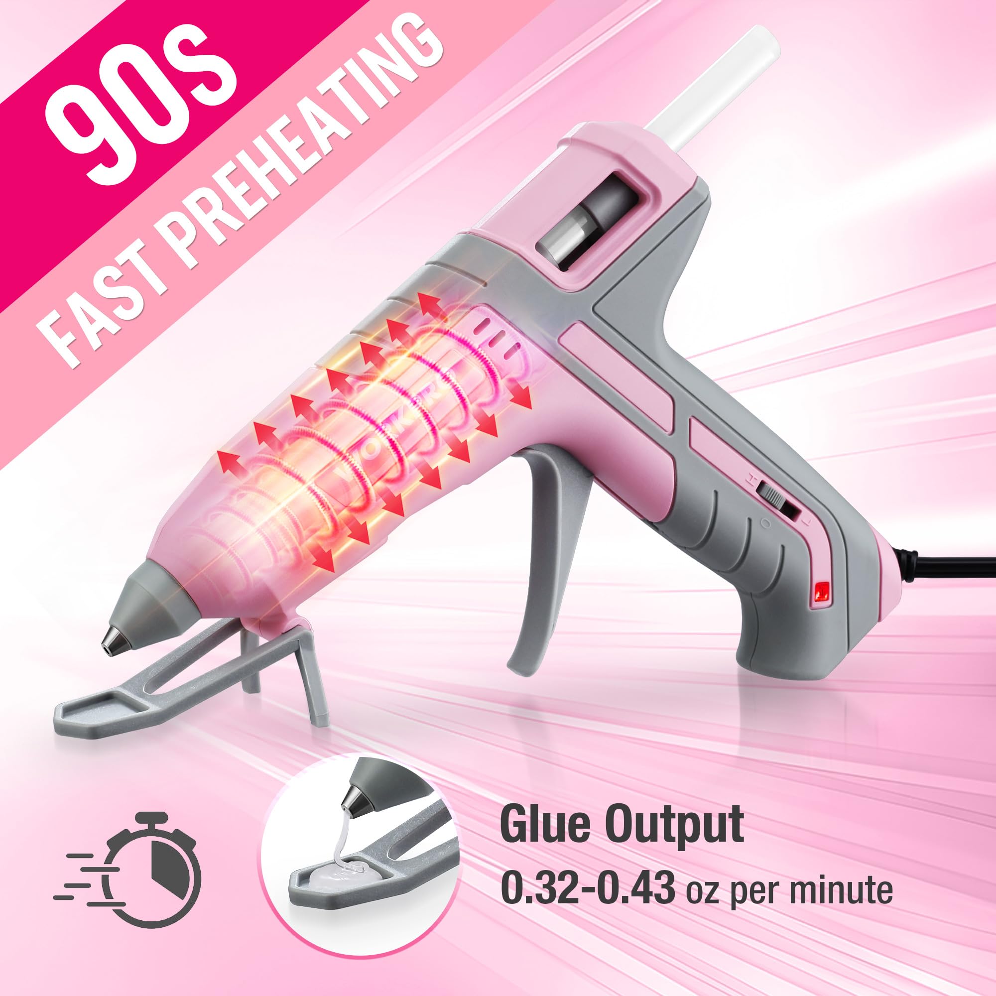 Foto 6 pulgar | Cinta Rosa De Doble Temperatura Con Pistola De Pegamento Caliente Workpro, Tamaño Completo, 60/100 W - Venta Interna