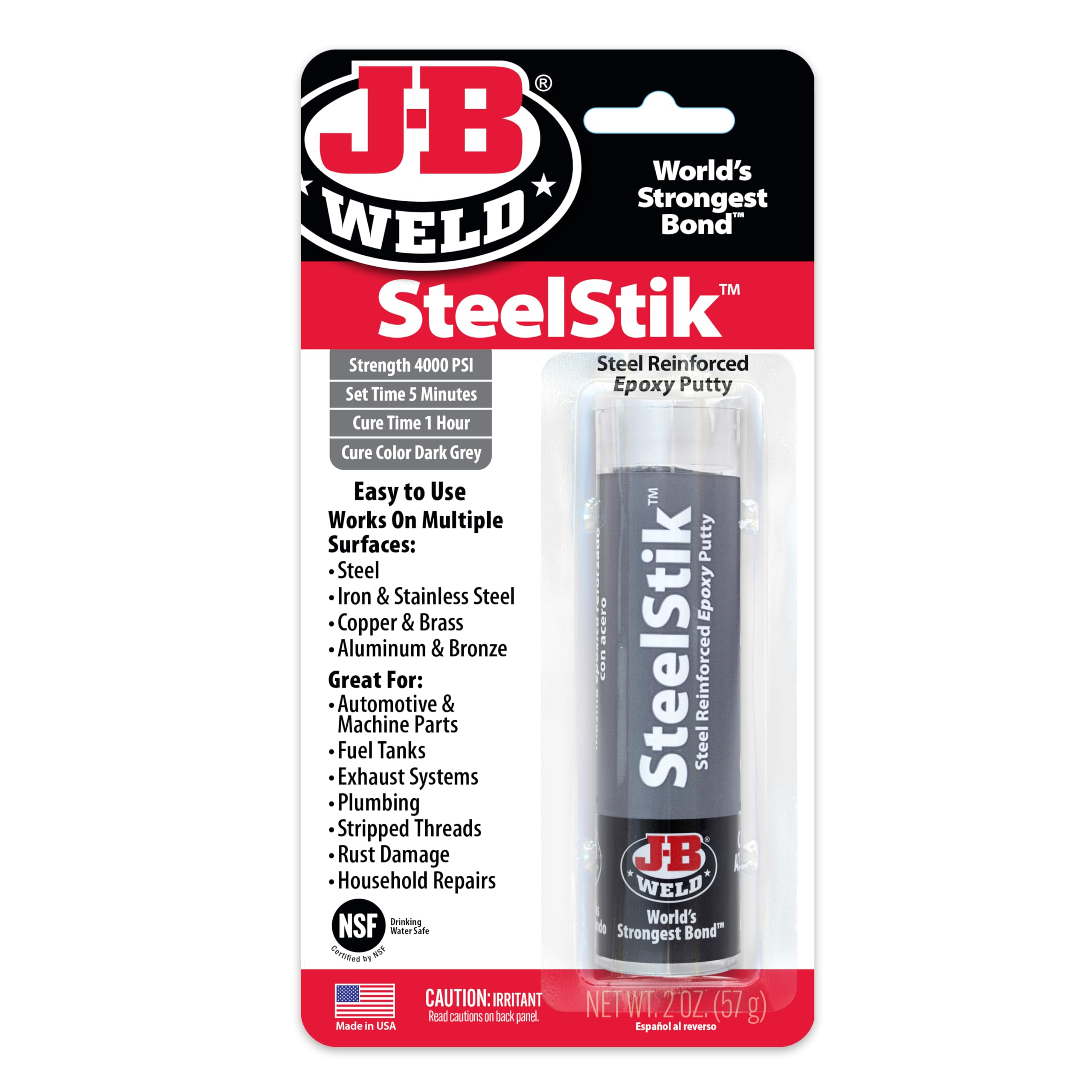 Foto 2 pulgar | Masilla Epoxídica J-b Weld Steelstik Reforzada Con Acero, 60 Ml - Venta Internacional.