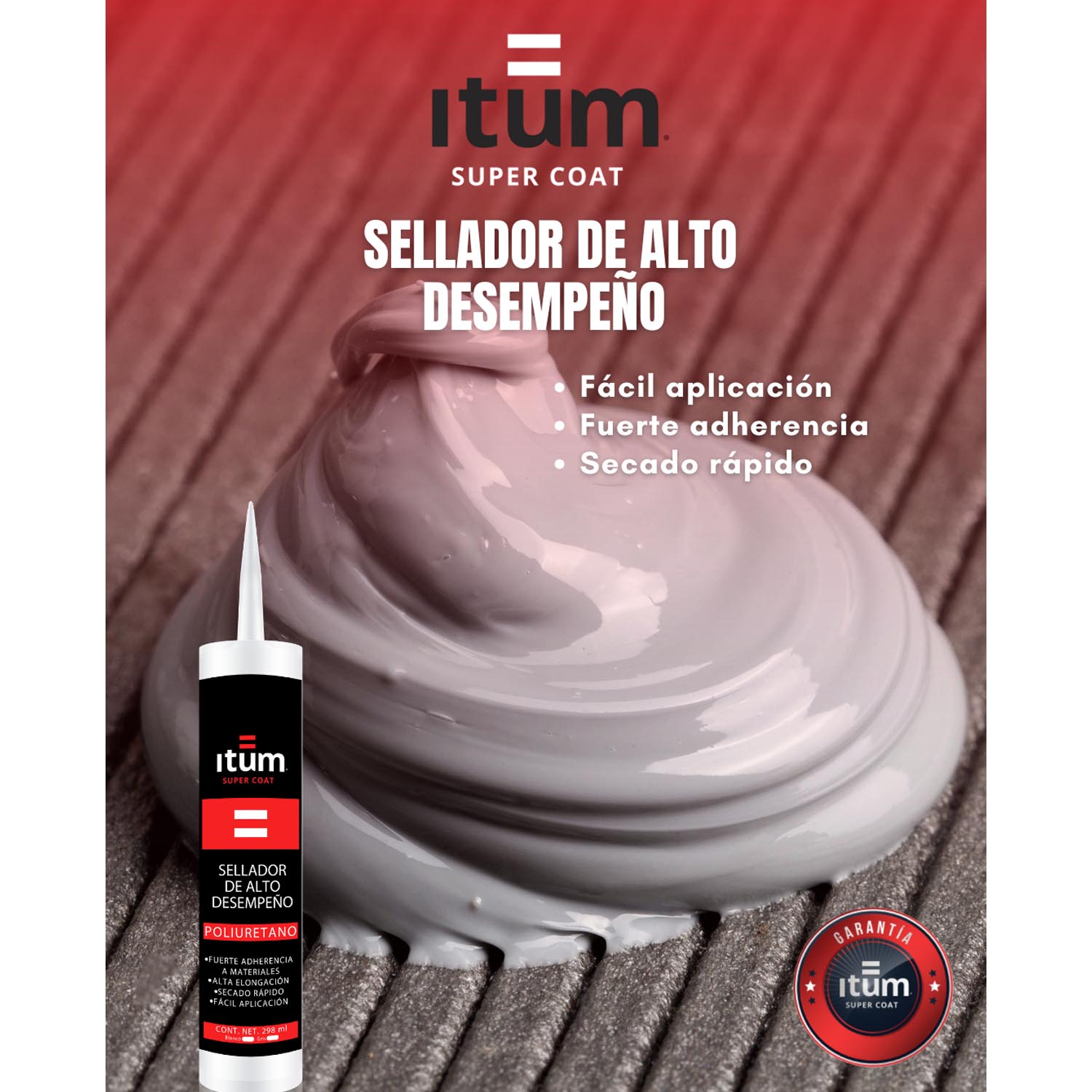 Foto 4 pulgar | Sellador Itum De Alto Desempeñado De Poliuretano Blanco 298ml